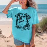 Custom Pet Photo T-Shirt, Personalized Dog & Cat Portrait Shirt, Dog Mom Gift, Pet Memorial Gift