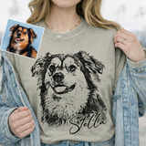 Custom Pet Photo T-Shirt, Personalized Dog & Cat Portrait Shirt, Dog Mom Gift, Pet Memorial Gift
