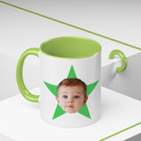 Custom Face Photo Accent Mug, Funny Gift for Dad, Mom, Grandpa, Grandma