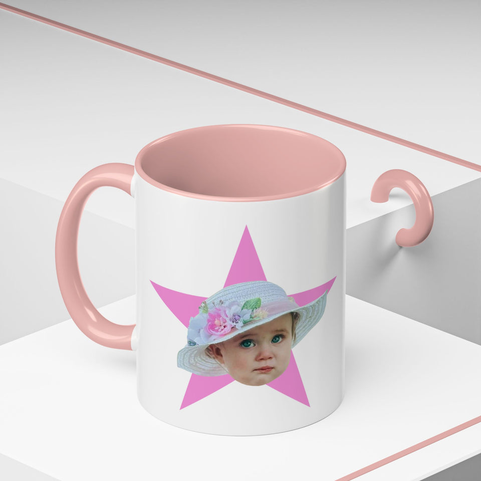 Custom Face Photo Accent Mug, Funny Gift for Dad, Mom, Grandpa, Grandma