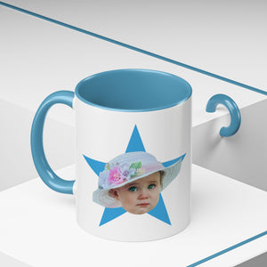 Custom Face Photo Accent Mug, Funny Gift for Dad, Mom, Grandpa, Grandma