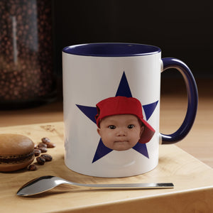 Custom Face Photo Accent Mug, Funny Gift for Dad, Mom, Grandpa, Grandma