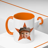Custom Face Photo Accent Mug, Funny Gift for Dad, Mom, Grandpa, Grandma