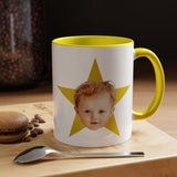 Custom Face Photo Accent Mug, Funny Gift for Dad, Mom, Grandpa, Grandma