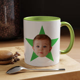 Custom Face Photo Accent Mug, Funny Gift for Dad, Mom, Grandpa, Grandma