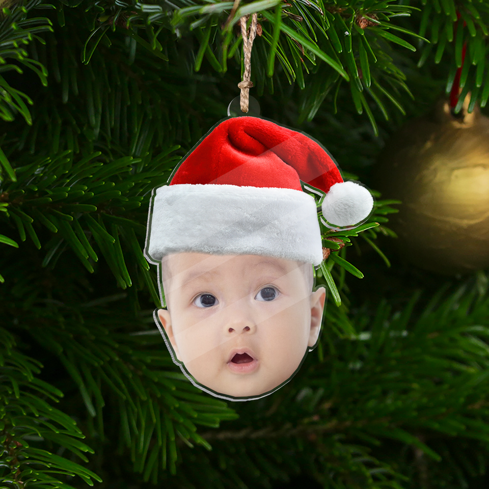Custom Face Photo Acrylic Ornament - Funny Christmas Personalized Acrylic Ornament with Picture