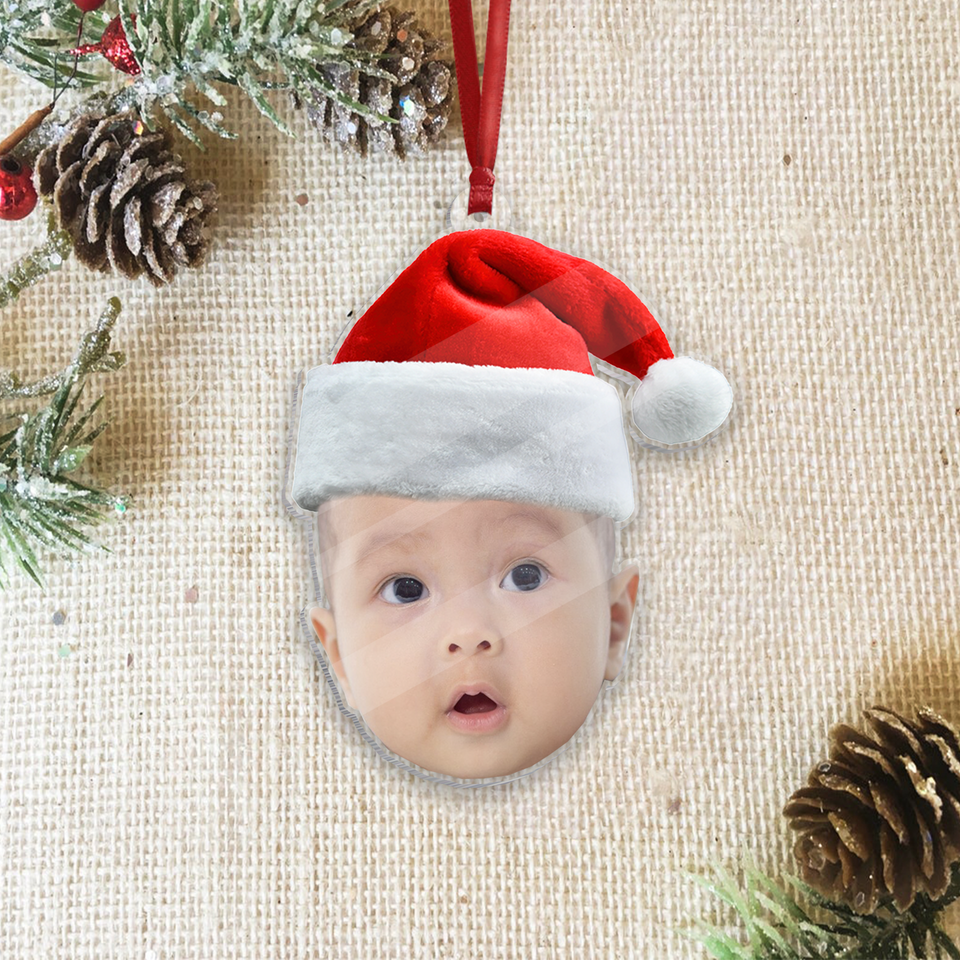 Custom Face Photo Acrylic Ornament - Funny Christmas Personalized Acrylic Ornament with Picture