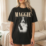 Custom Pet Photo And Name Shirt, Vintage Picture Dog Shirt, Dog Mom Gift, Pet Loss Gift