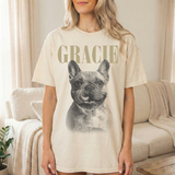 Custom Pet Photo And Name Shirt, Vintage Picture Dog Shirt, Dog Mom Gift, Pet Loss Gift