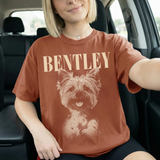 Custom Pet Photo And Name Shirt, Vintage Picture Dog Shirt, Dog Mom Gift, Pet Loss Gift