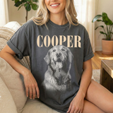 Custom Pet Photo And Name Shirt, Vintage Picture Dog Shirt, Dog Mom Gift, Pet Loss Gift