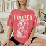 Custom Pet Photo And Name Shirt, Vintage Picture Dog Shirt, Dog Mom Gift, Pet Loss Gift