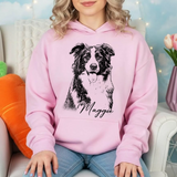 Custom Pet Photo Hoodie, Personalized Dog & Cat Portrait Hoodie, Dog Mom Gift, Pet Memorial Gift