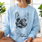 Custom Pet Photo Sweatshirt, Personalized Dog & Cat Portrait Sweatshirt, Dog Mom Gift, Pet Memorial Gift