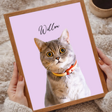 Custom Pet Portraits Using Pet Photo, Personalized Dog Cat Portraits, Pet Art Poster
