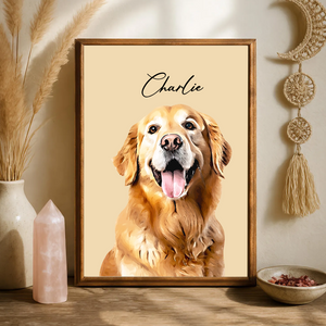 Custom Pet Portraits Using Pet Photo, Personalized Dog Cat Portraits, Pet Art Poster