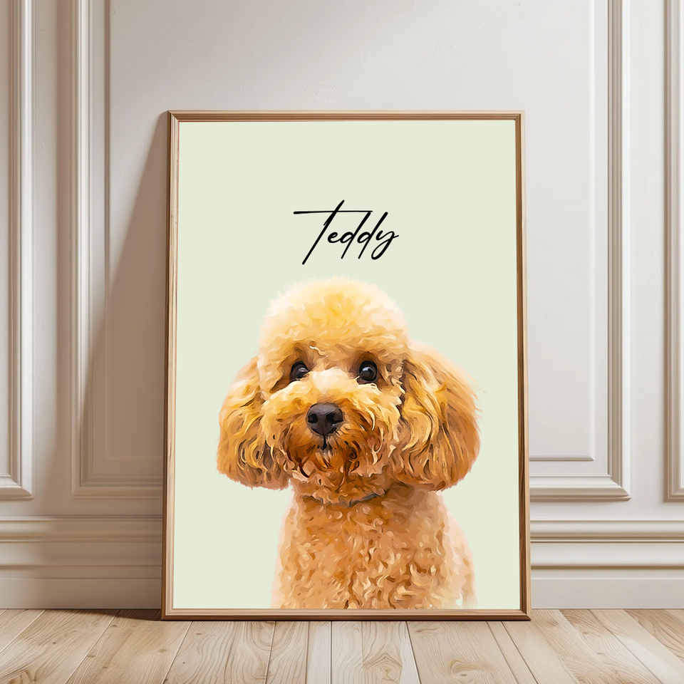 Custom Pet Portraits Using Pet Photo, Personalized Dog Cat Portraits, Pet Art Poster