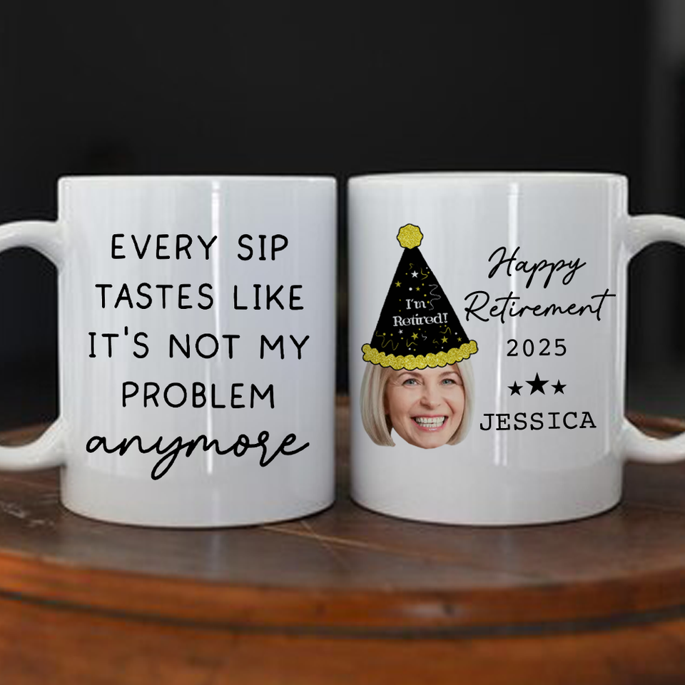 Custom Retirement Mug, Personalized Gift for Boss or Coworker, Officially Retired Coffee Cup