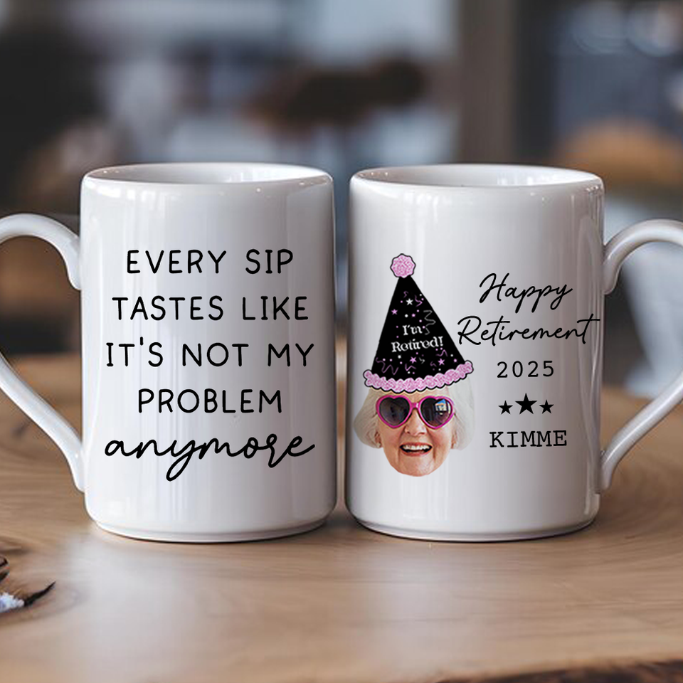 Custom Retirement Mug, Personalized Gift for Boss or Coworker, Officially Retired Coffee Cup