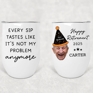 Custom Retirement Wine Tumbler, Personalized Gift for Boss or Coworker, Officially Retired Tumbler for Her