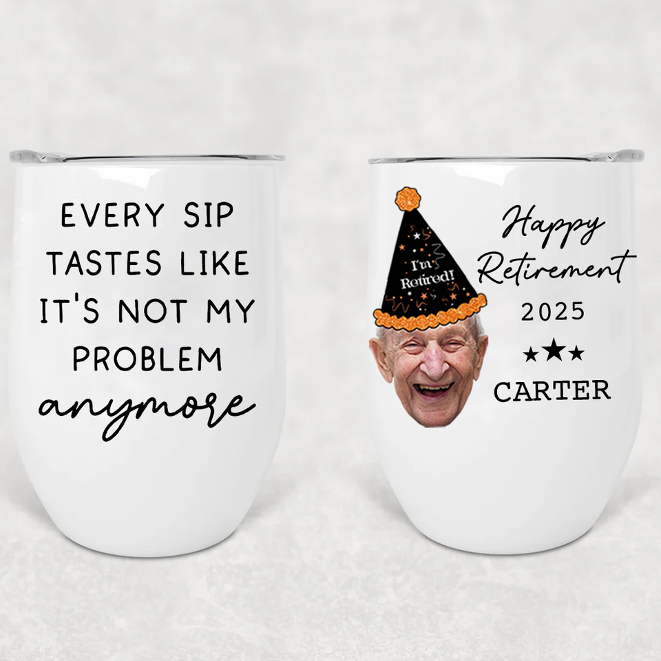 Custom Retirement Wine Tumbler, Personalized Gift for Boss or Coworker, Officially Retired Tumbler for Her