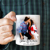 Custom Valentine Photo Coffee Mug – Couple Portrait Photo Mug – Perfect Valentine Gift for Couples