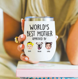 Custom World's Best Mom Wine Tumbler with Child's Photo – Baby Face Wine Tumbler for Mom – Personalized Gift for Mom