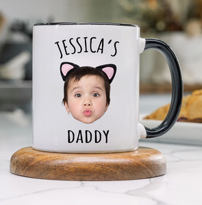 Dad and Grandpa Personalized Photo Accent Mug – Custom Funny Gift for Dad or Grandpa with Child's Photo