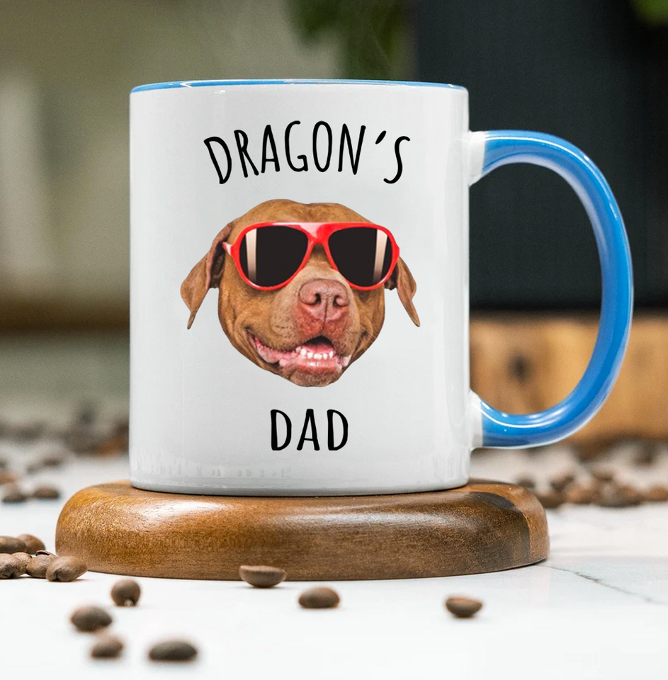 Dad and Grandpa Personalized Photo Accent Mug – Custom Funny Gift for Dad or Grandpa with Child's Photo