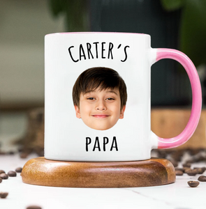 Dad and Grandpa Personalized Photo Accent Mug – Custom Funny Gift for Dad or Grandpa with Child's Photo