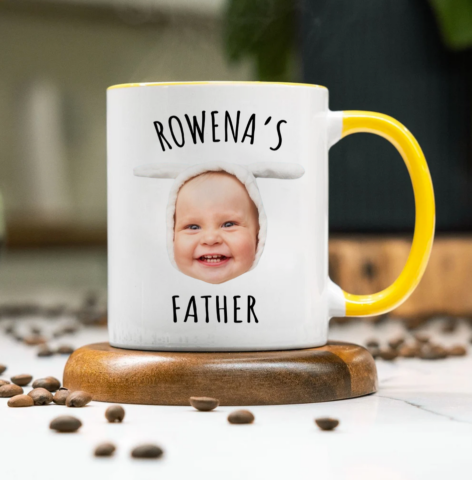 Dad and Grandpa Personalized Photo Accent Mug – Custom Funny Gift for Dad or Grandpa with Child's Photo