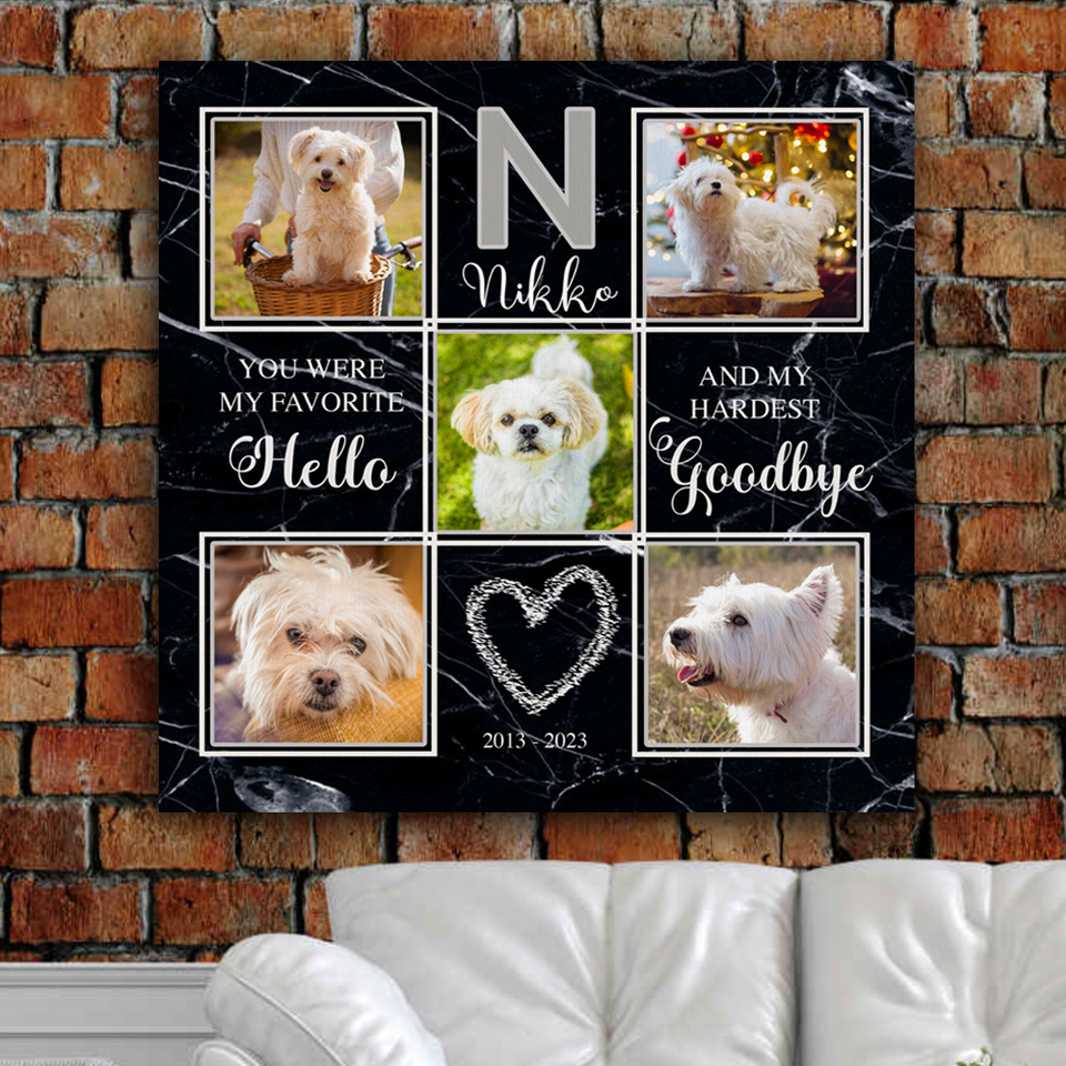 Dog Memorial Photo Collage, Pet Loss Frame Portrait, Dog Loss Photo Canvas, Cat Passing Gift, Dog Condolence Gift