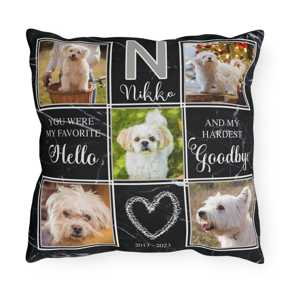 Dog Memorial Photo Collage Pillow, Pet Loss Pillow, Dog Loss Photo Pillow, Cat Passing Gift, Dog Condolence Gift