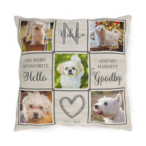 Dog Memorial Photo Collage, Pet Loss Throw Pillow, Dog Loss Photo Pillow, Cat Passing Gift, Dog Condolence Gift