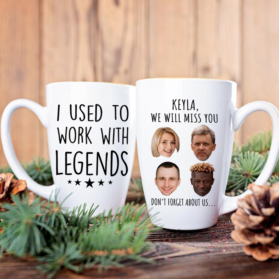 Coworker Retirement Latte Mug, I Used to Work With Legends, Funny Gift for Colleague Leaving Job