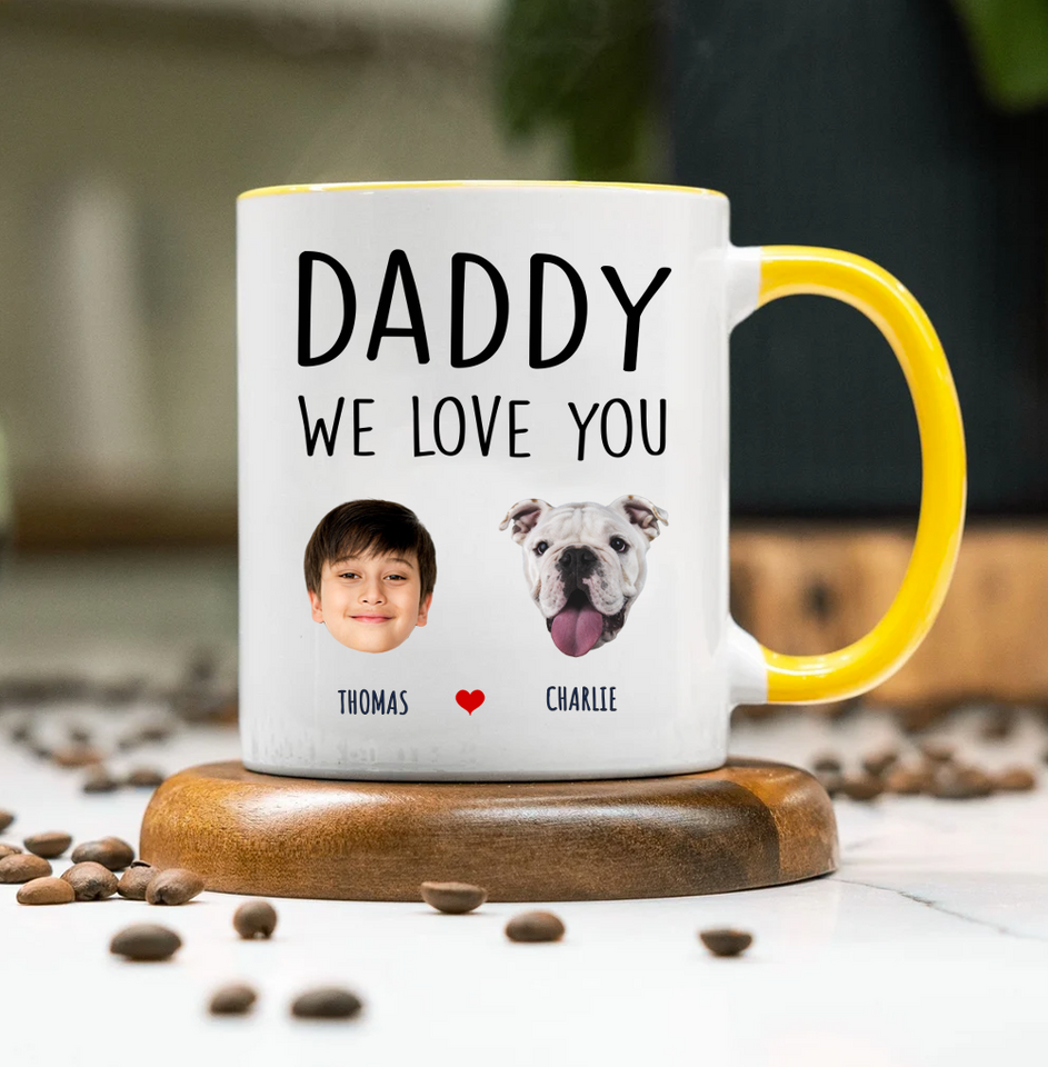 Funny Accent Mug for Dad or Grandpa – Daddy We Love You Accent Mug – Great Gift for Father’s Day