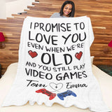 Funny Gamer Gift For Boyfriend, Christmas Birthday Gift For Boyfriend Fleece/Sherpa Blanket