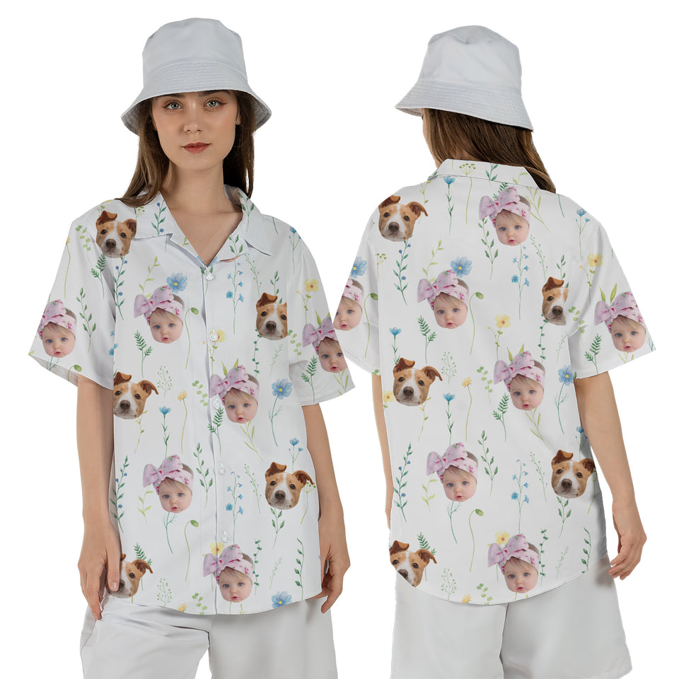 Funny Personalized Button Hawaiian Shirt with Your Photo on it