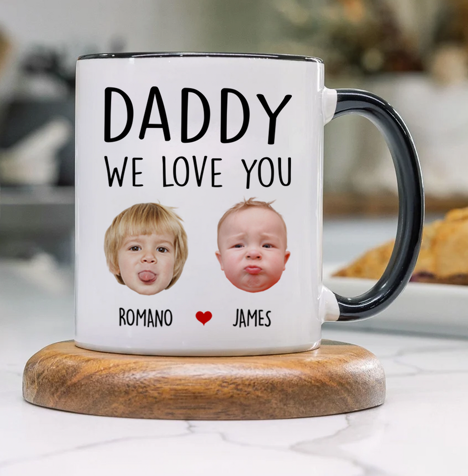 Funny Accent Mug for Dad or Grandpa – Daddy We Love You Accent Mug – Great Gift for Father’s Day