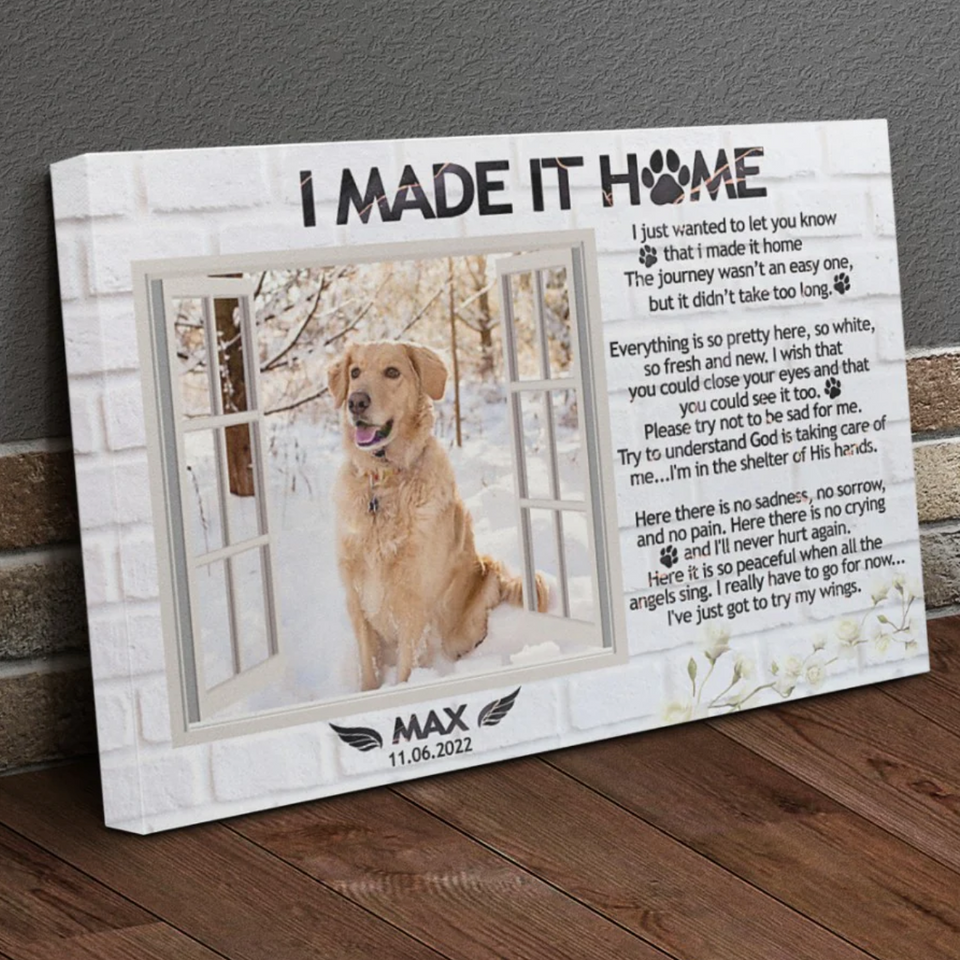 In Loving Memory Wall Art, Pet Loss Gift Canvas, Bereavement Remembrance Gift Brick Texture Canvas