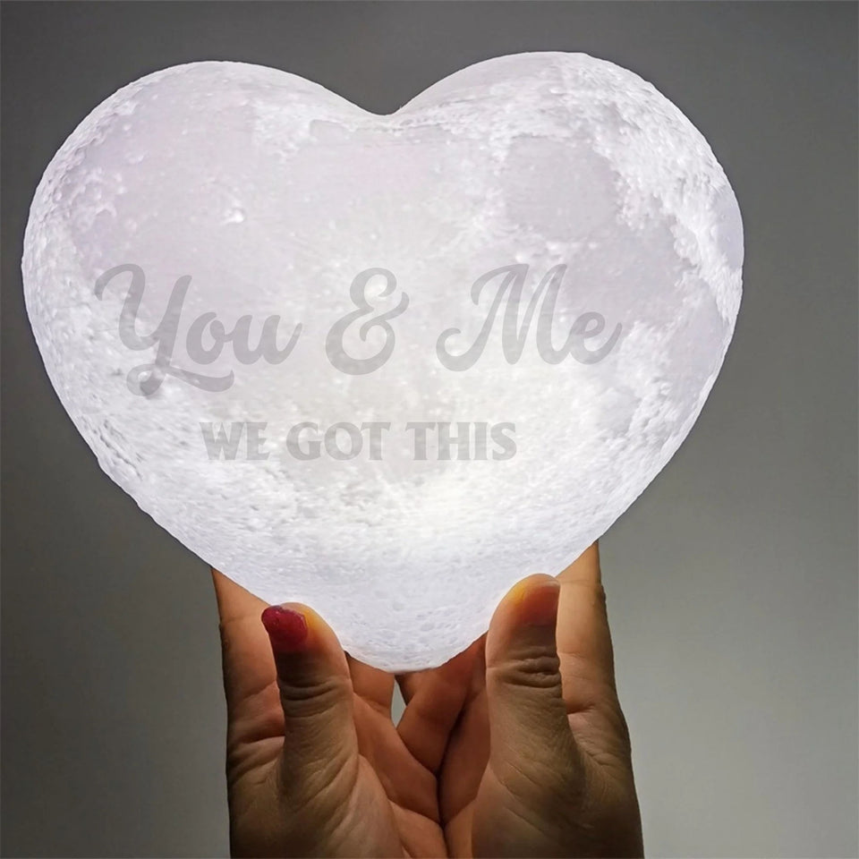 Make a Valentine's Day Gift for Him, Her with Your Photo & Text on 3D Moon Lamp