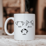 Personalized Dog Ears Coffee Mug, Custom Dog Mug, Dog Mom Mug, Dog Dad Mug, Custom Pet Mug