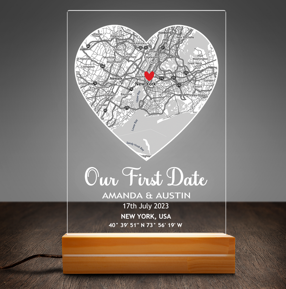 Custom Position Map Acrylic Plaque Home Room Decoration Wedding Engagement  Our First Date Anniversary For Couples Gift With Base - Customized Jewelry  Sets - AliExpress