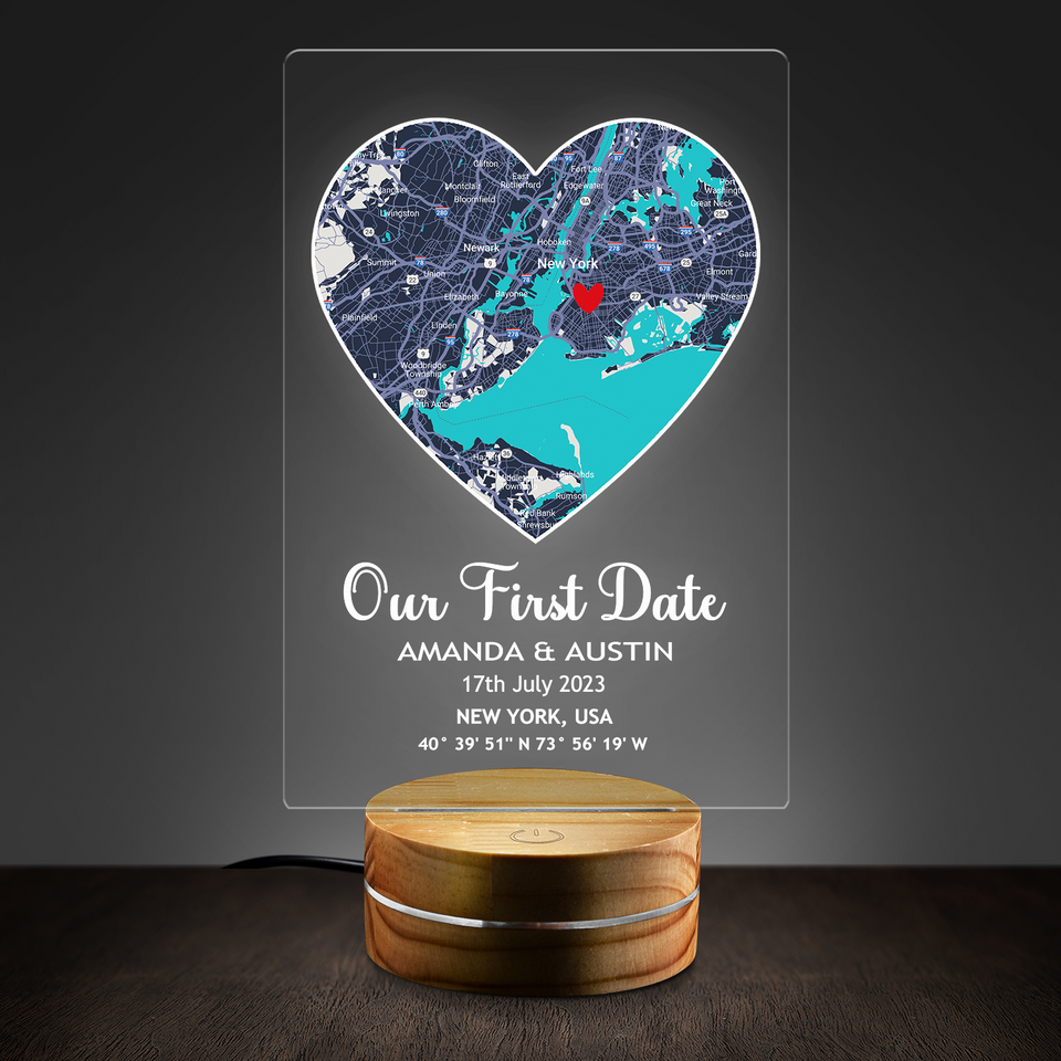 Create a Valentine Gifts with Our First Date Heart Map on LED Night Light
