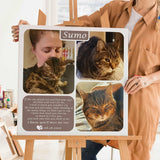Cat Memorial With Photo Collage, Pet Memorial Gift, Cat Loss Gift, Custom Pet Portrait, Cat Memorial, Cat Memorial, Cat Loss, Custom Canvas