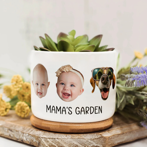Custom Face Flower Pot For Grandmas Garden, Gift for Grandma, Mom Gifts from Daughter, Mother's Day Ceramic Plant Pot