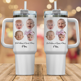 Personalized Baby Face Photo 40oz Large Tumbler, Gift for Mom Grandma Auntie Uncle