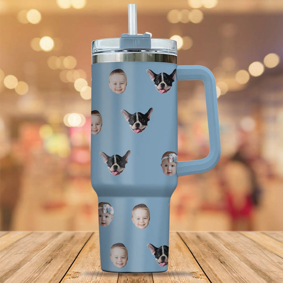 Personalized Baby Face Photo 40oz Large Tumbler, Mom Tumbler, Gift for Mom Grandma