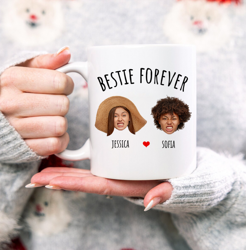 Personalized Best Friend Mug – Custom Besties Forever Gift for Sister or BFF – Thoughtful Birthday or Just Because Present
