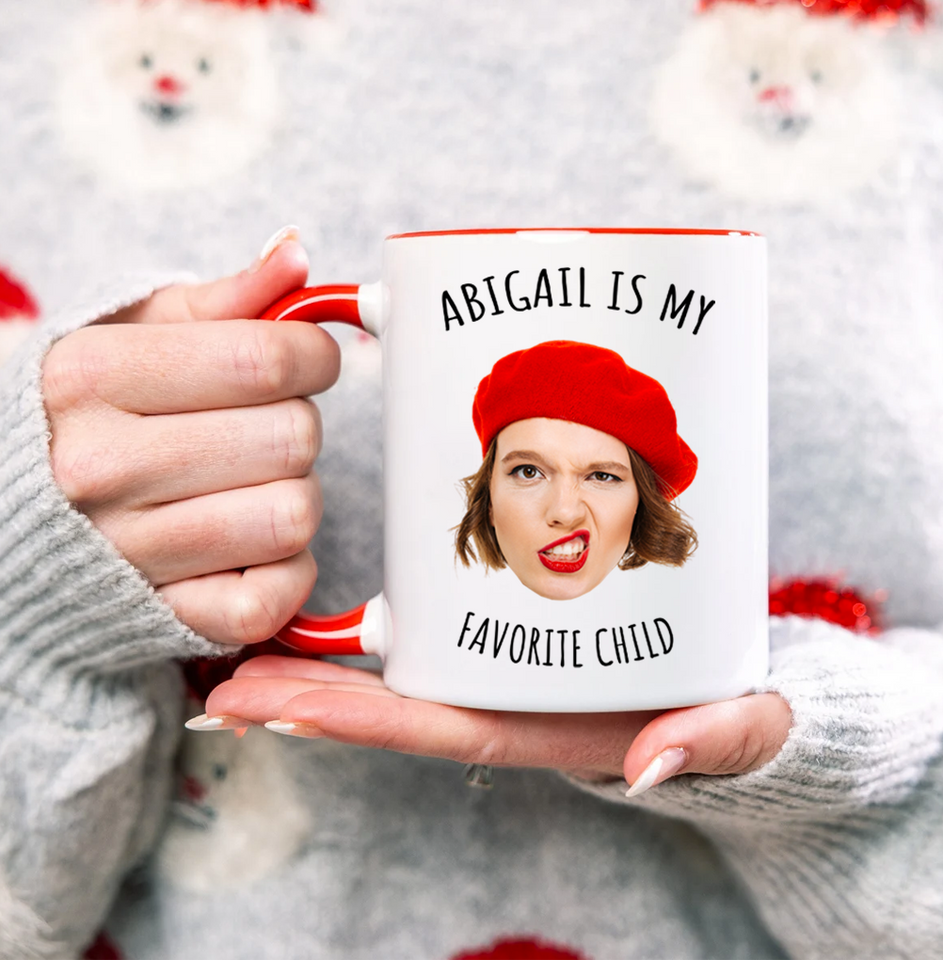 Personalized Funny Accent Mug for Mom or Dad – Favorite Child Accent Mug – Great Gift for Mother’s or Father’s Day